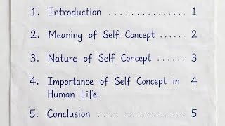 B.Ed Self Concept Assignment Complete | Handwritten Sample | Copy & Submit | Understanding the self 
