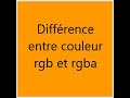 Diffrence entre couleur rgb et rgba