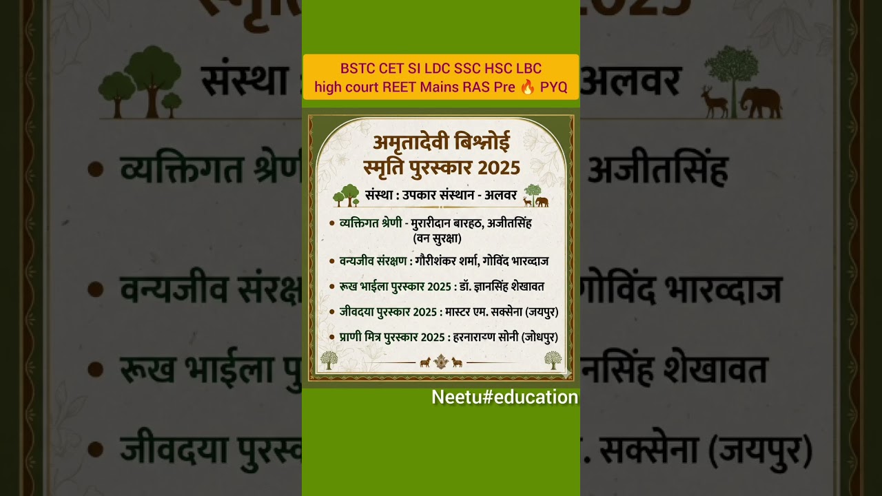 🔥 राजस्थान जीके BSTC CET SI LDC REEt