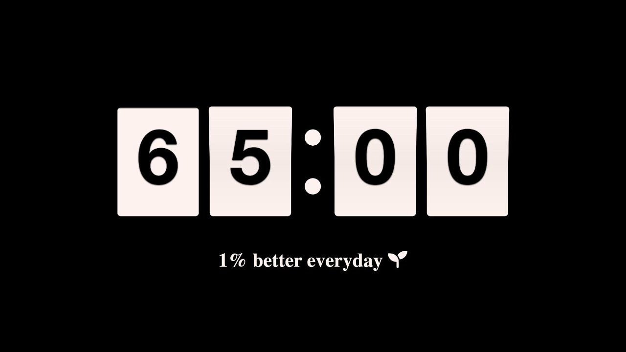 65 Minute Timer ⏱️ [No Music- Alert sound at 00:00] - YouTube