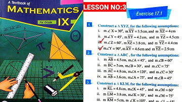 CLASS 9th MATH | LESSON NO:3 | EX.17.1 Q.1(iii&iv) | PRACTICAL GEOMETRY TRIANGLES #Geometry
