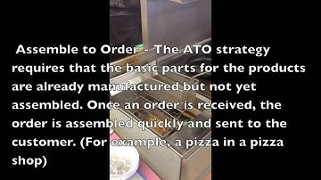 Make to Stock / Assemble to Order - The Opportunists XXXX