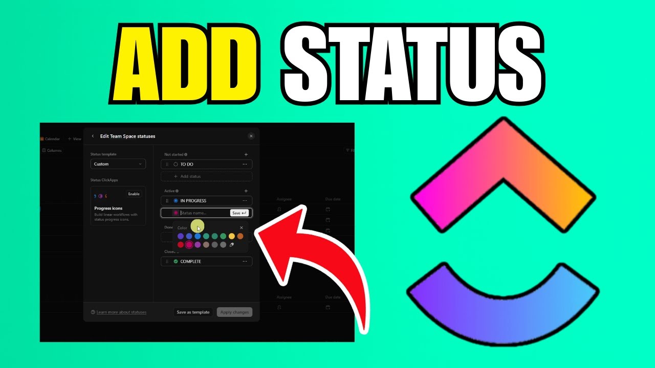 How To Add Status In ClickUp (Step By Step Guide) - YouTube