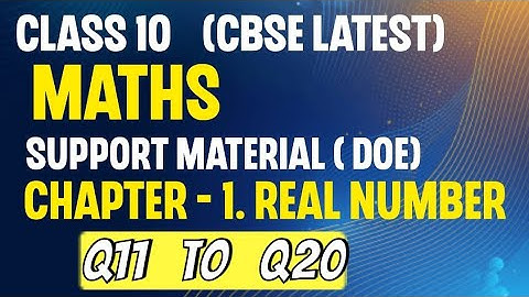 DOE Support Material | Class 10 Maths Chapter 1 Real Number Q11 to Q20, CBSE New Syllabus 2023 -2024