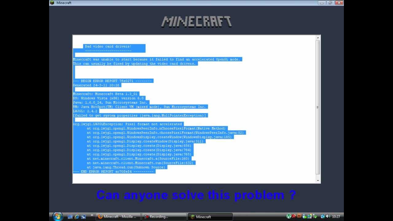 Opengl Minecraft Fix , How to Fix the Minecraft OpenGL Error on Windows ...