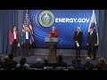 Press conference secretary granholm  doe leaders announced fusion breakthrough by doe national lab