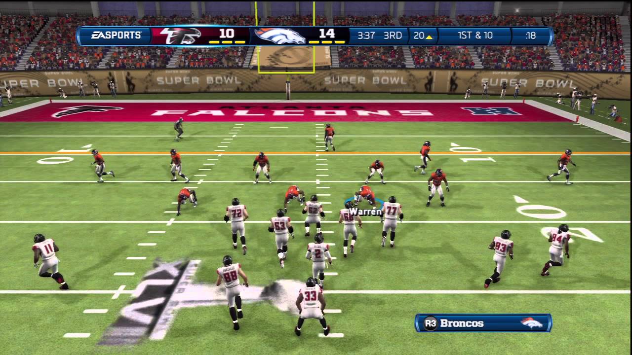 Madden 13: Super Bowl XXXIII (33) 3rd Quarter - Broncos vs 
