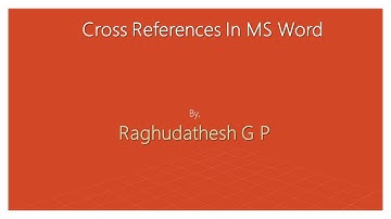 How to make cross reference in MS word
