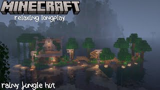 Minecraft Relaxing Longplay  Rainy Jungle  Cozy Island Hut (No Commentary)