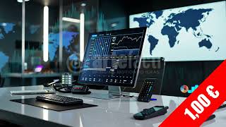 Corporate Trading Station Desktop Command Center HD Stock Video