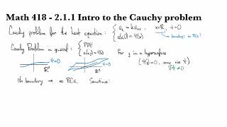 2.1.1 Intro to the Cauchy problem