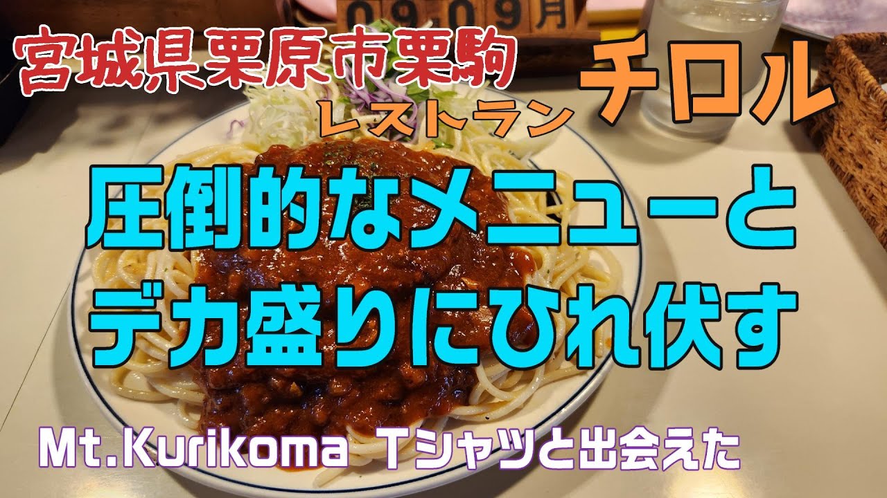 圧倒的なメニューとデカ盛りにひれ伏す 【宮城県栗原市栗駒 チロル】モトブログ