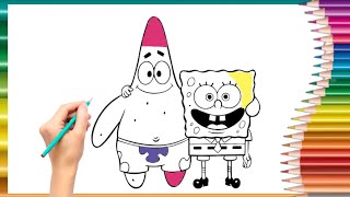 Spongebob and Patrick coloring🌊: a colorful and happy adventure for children