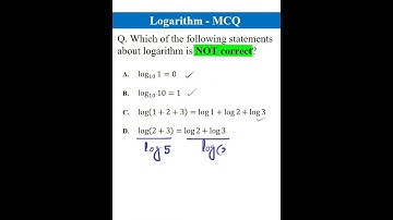 Logarithm - MCQ #shorts #maths #logarithm #mcq #mathpractice #mathematics
