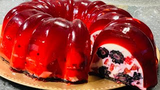 Gelatina navideña de frutas rojas