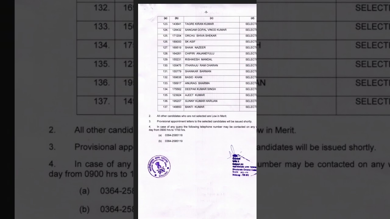 assam rifles final result  assam rifles merit list  assam rifles merit list 2023