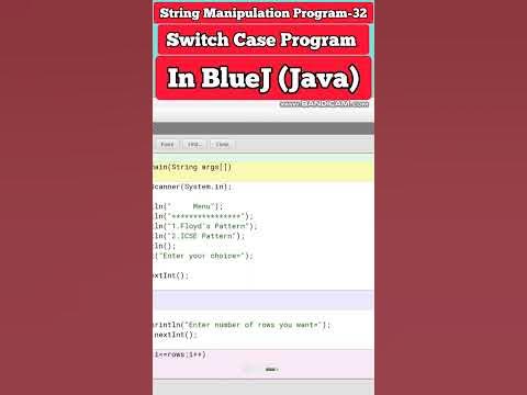 Explain Concept of Switch Case in this Program in BlueJ, String ...