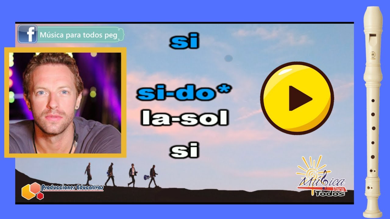 Clocks / COLDPLAY ► notas para FLAUTA DULCE fácil ► Tutorial con animación