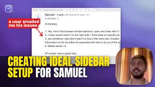 A user wanted an Arc-like sidebar in Safari. Here's his exact setup.
