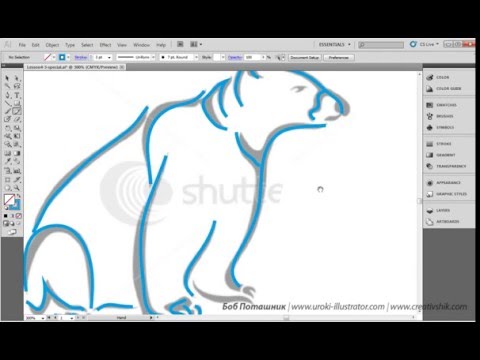 Adobe Illustrator. Урок 9. Инструмент варьирования толщины линии Width tool. (Бориса Поташника)