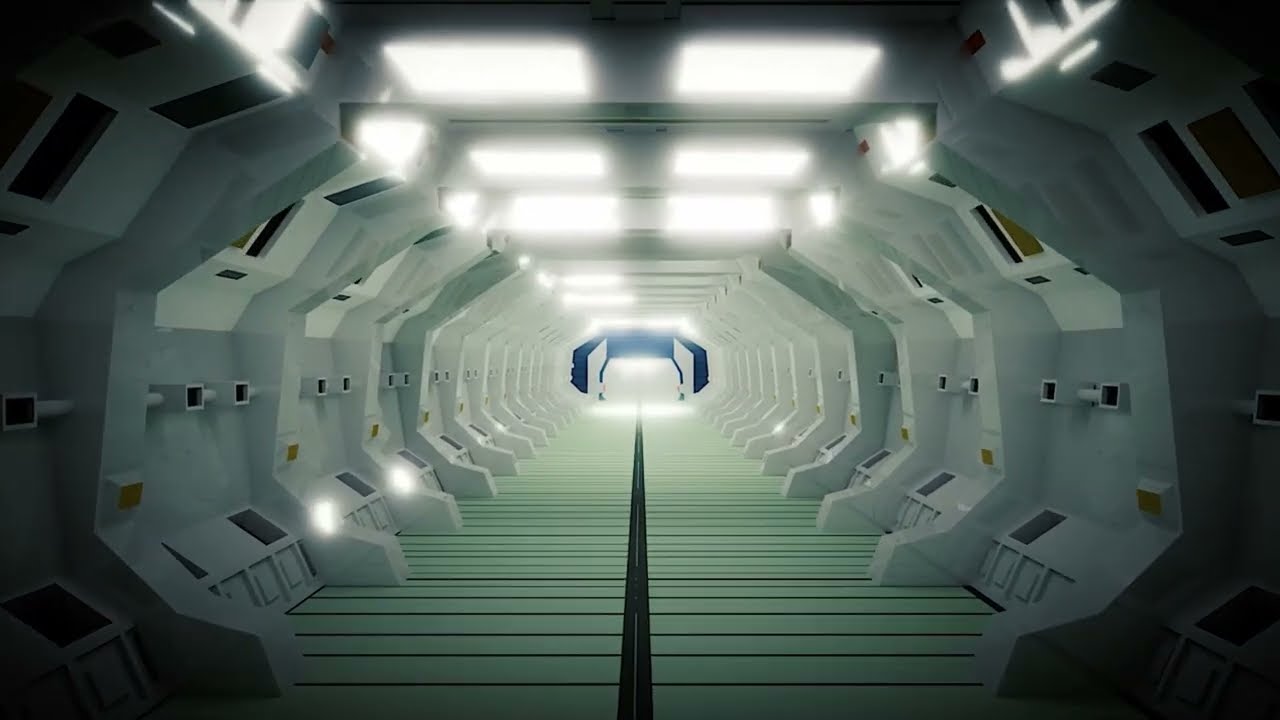 Sci Fi room with Wirefame & Ambientocclusion 4K - 