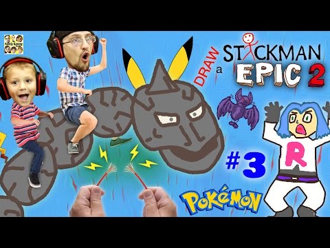 Видео: Поражению электрическим током POKEMON! Нарисовать StickMan EPIC 2! 🚸 Часть 3: Rock Busters