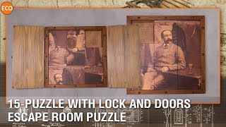 15-puzzle with lock and doors. Escape room puzzle. Sliding puzzle screenshot 5