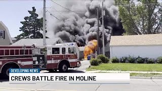 Structure fire shuts down portion of Avenue of the Cities in Moline