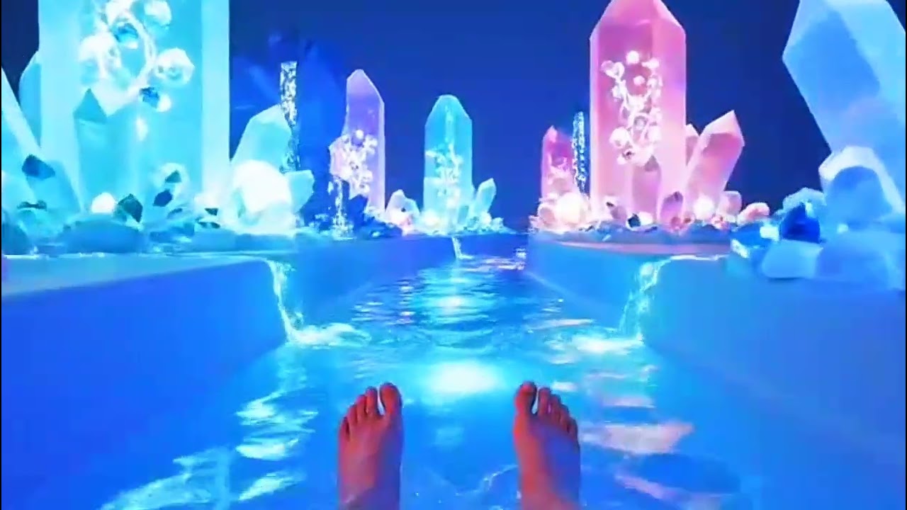 Satisfying Magical Waterslide with AI ASMR in many materials,
