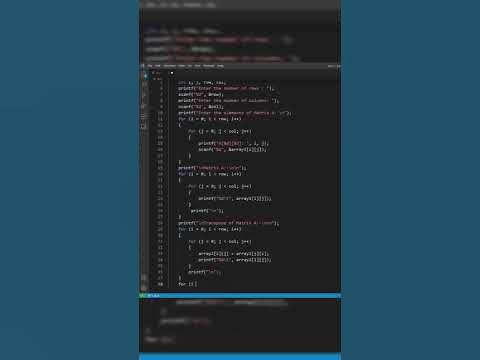 Code to find if a matrix is symmetric or not in c language🙂| C/C++| # ...