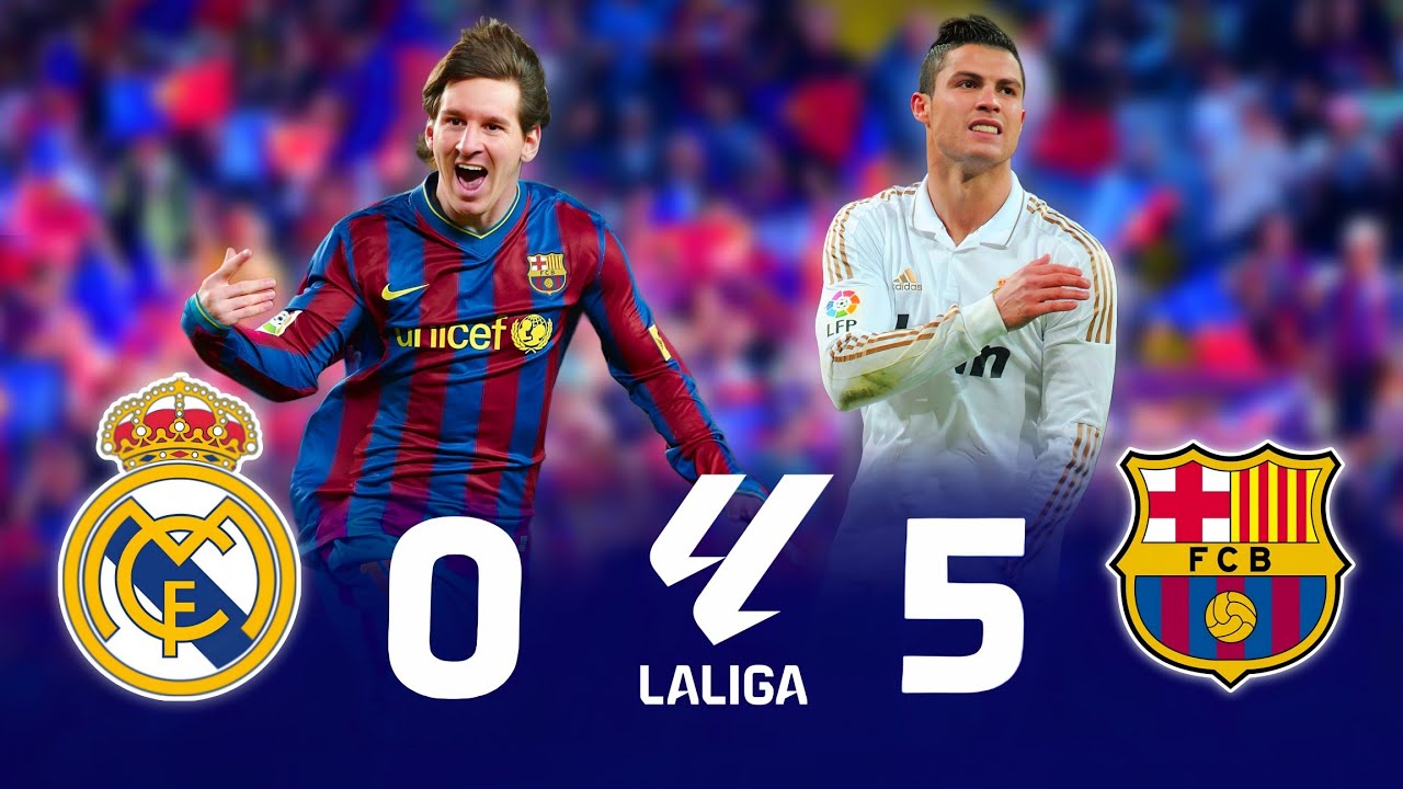 ميسي يحطم غرور رونالدو بخماسية فى اول كلاسيكو بينهم 🤯💥| برشلونة 5-0 الريال ✨⟩ الدوري الاسباني [2010]