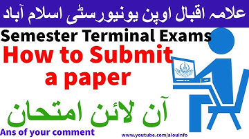 AIOU Paper submit master programmer Semester Terminal Exams (STE) | AIOU INFO