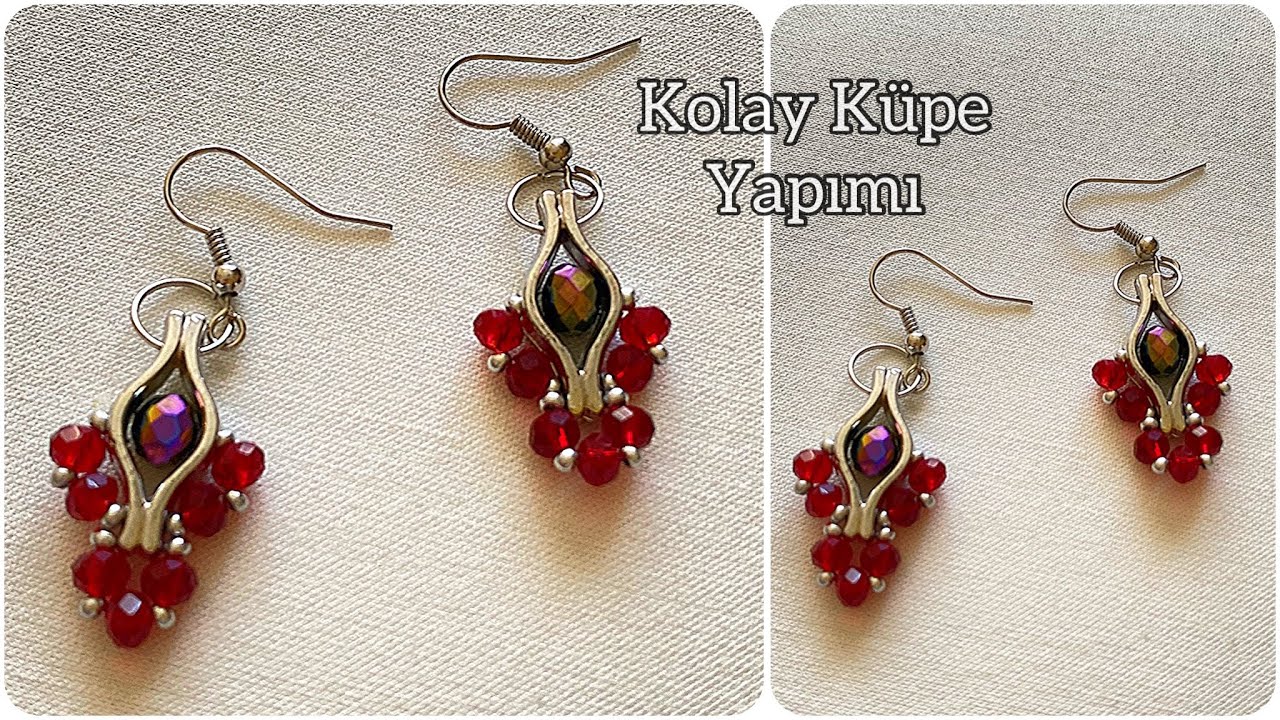 Kristal Boncuklu ve Dudak Aparatlı Zarif Küpe Yapımı | DIY | Zarif Küpe Yapımı