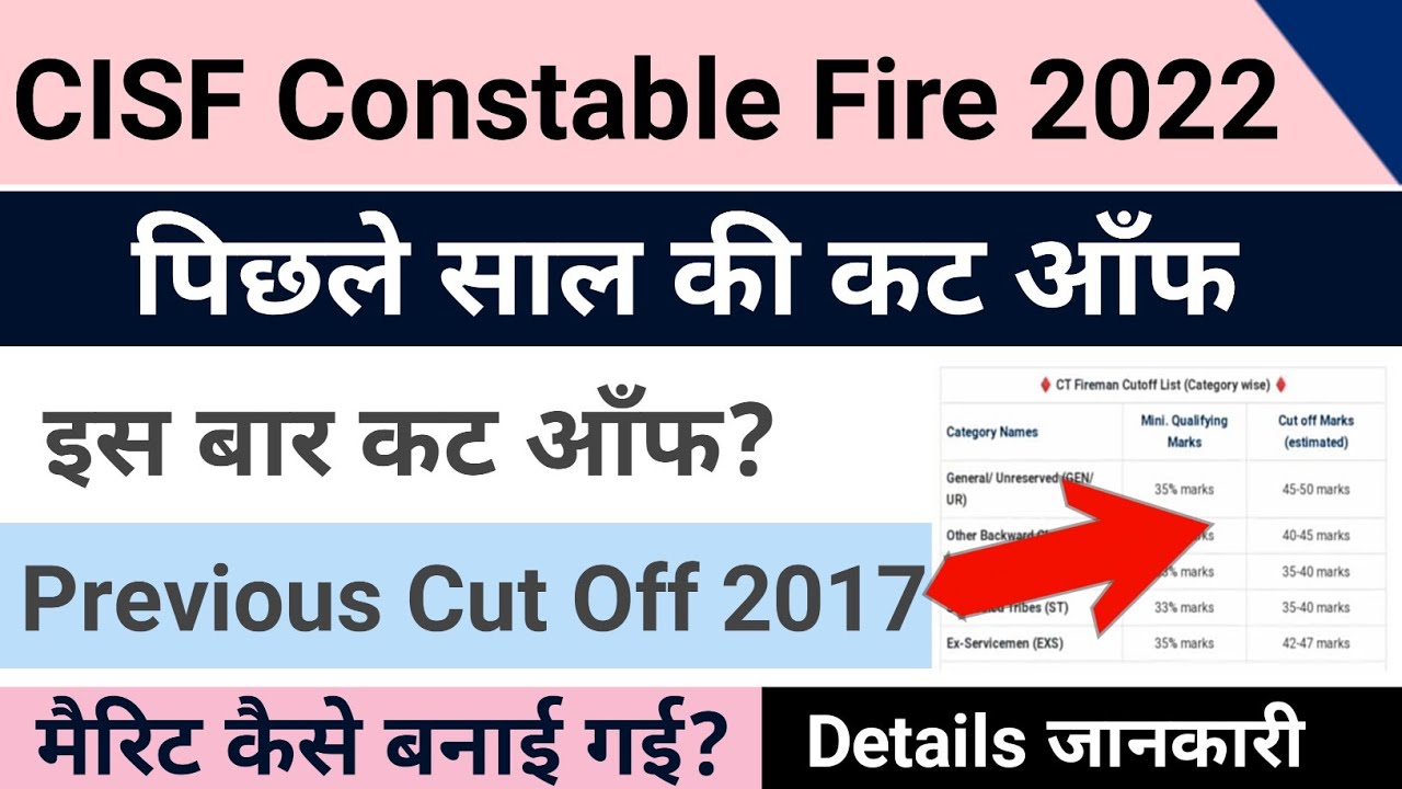 Cisf 2017 Previous Cut Off / Cisf Constable Fire Previous Cut Off / Cisf fireman cut off