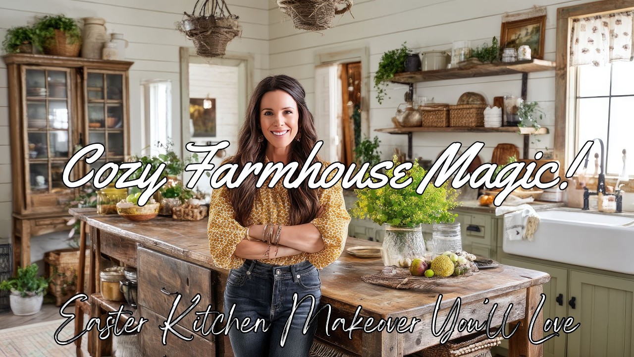 Farmhouse Easter Kitchen Makeover: Cozy Rustic Charm Inspired by Joanna ...