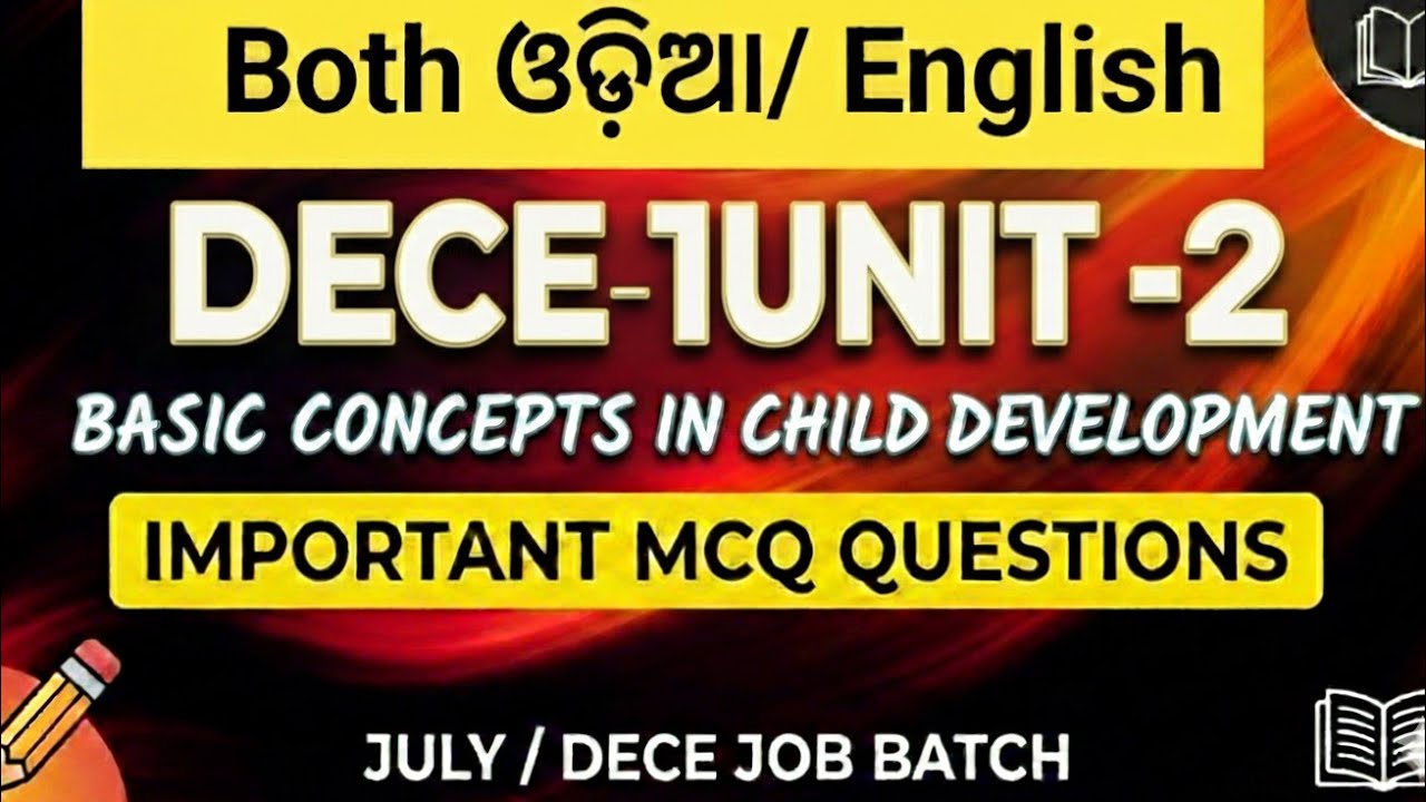 Dece -1 Basic concepts in child development/Dece unit-2/Dece unit -2 mcq/ dece job/ dece July batch 