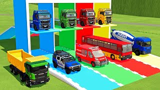 TRANSPORTING AMBULANCE, FORD POLICE, SERVICE TRUCK, FIRE DEPARTEMENT, MERCEDES MINI BUS - FS22