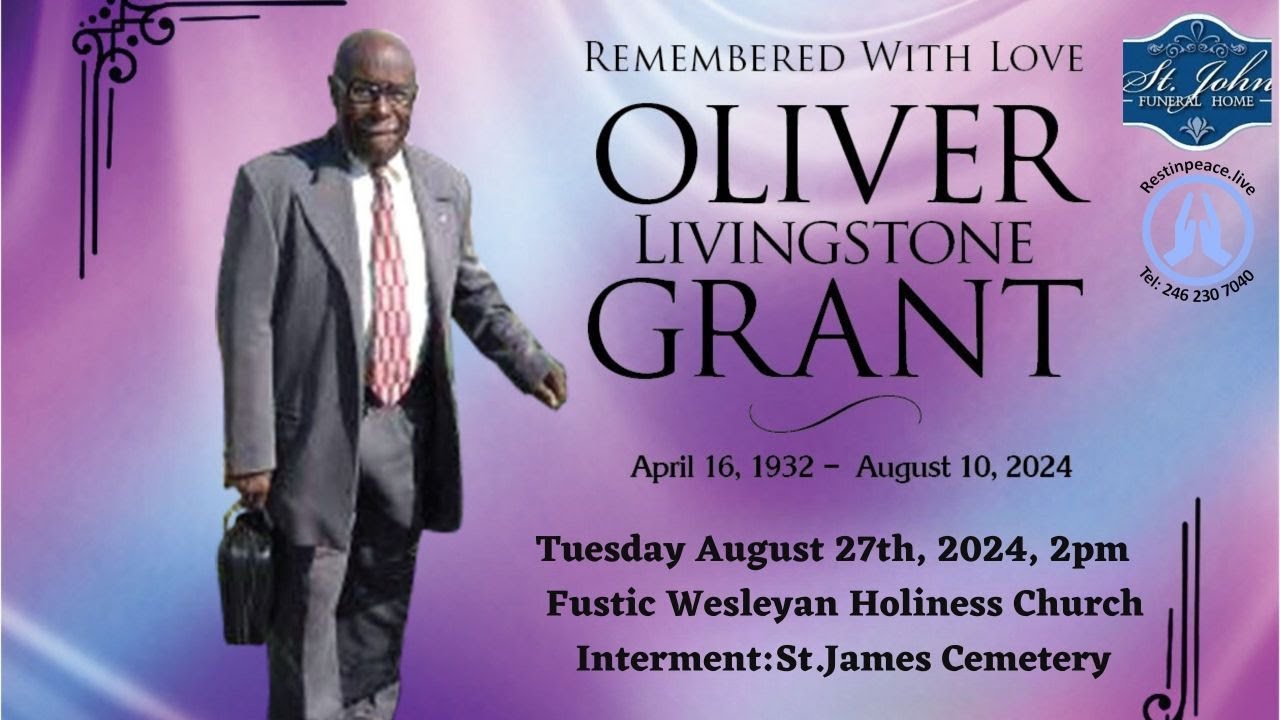 Live Stream of Funeral Service for Oliver Livingstone Grant - YouTube