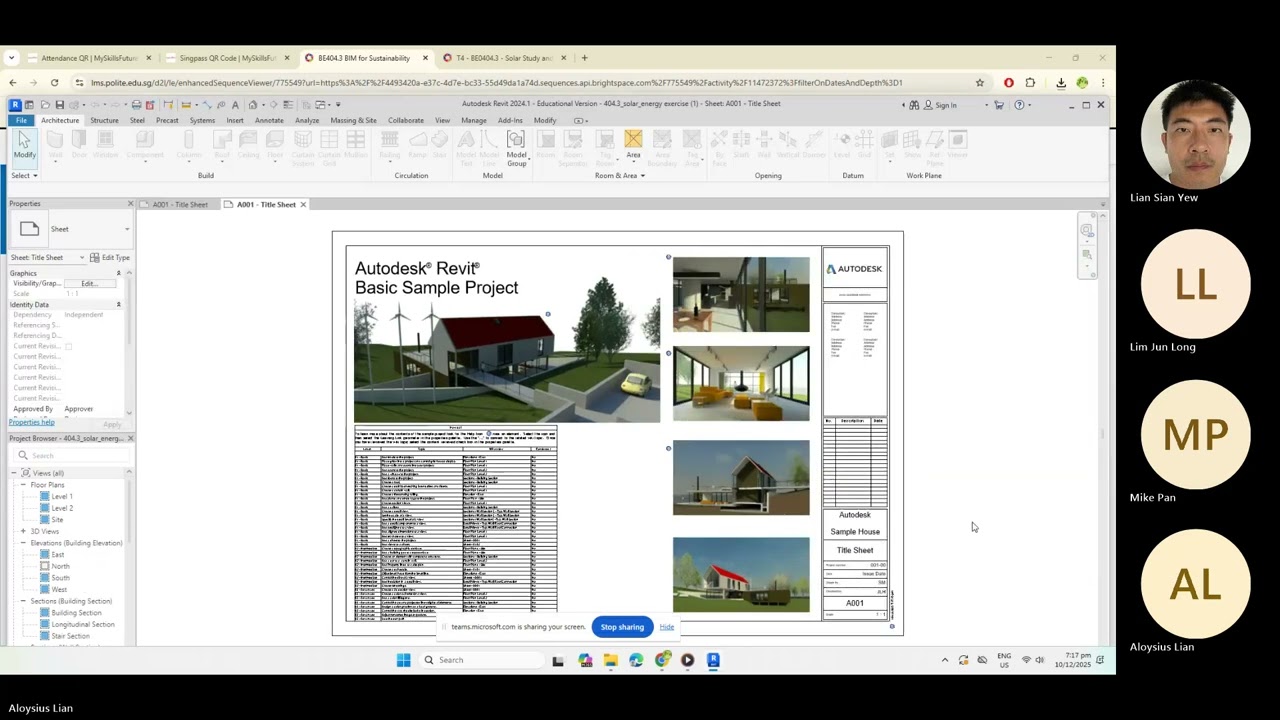 SP Revit Солнечное исследование