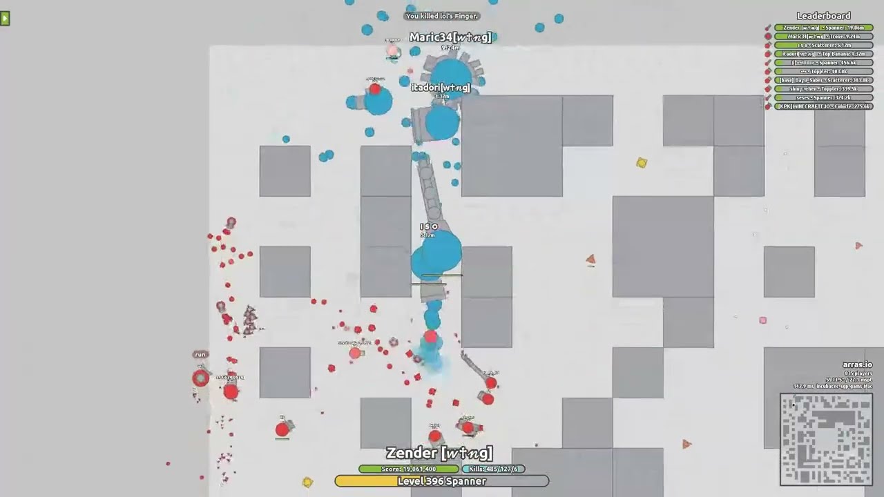 Arras.io 24m Spanner (Growth Arms Race Maze Squads)
