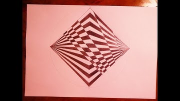 How To Draw Geometric Square With Trippy Pattern | Psychedelic Illusion