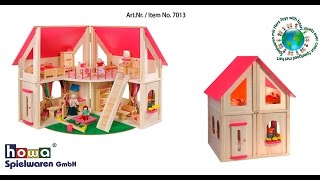 howa Puppenhaus inkl. Möbelset und Puppen | howa Spielwaren