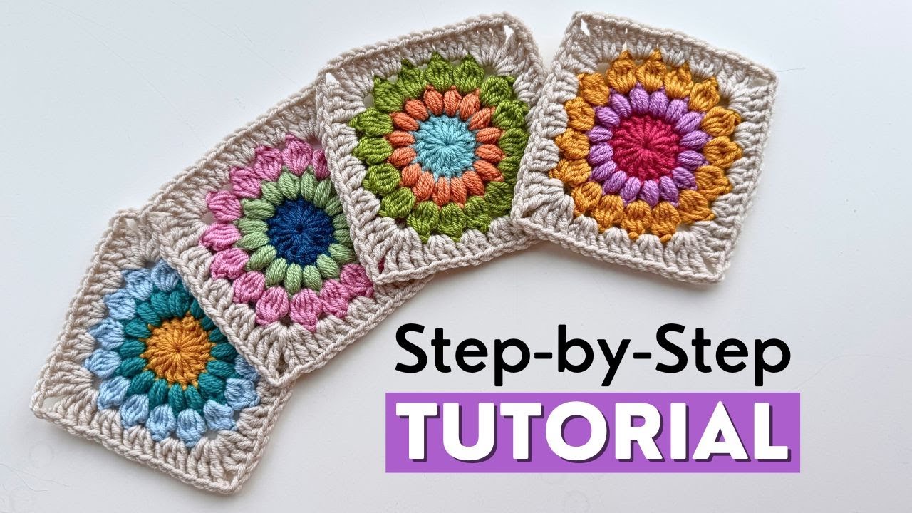 How to Crochet a Sunburst Granny Square