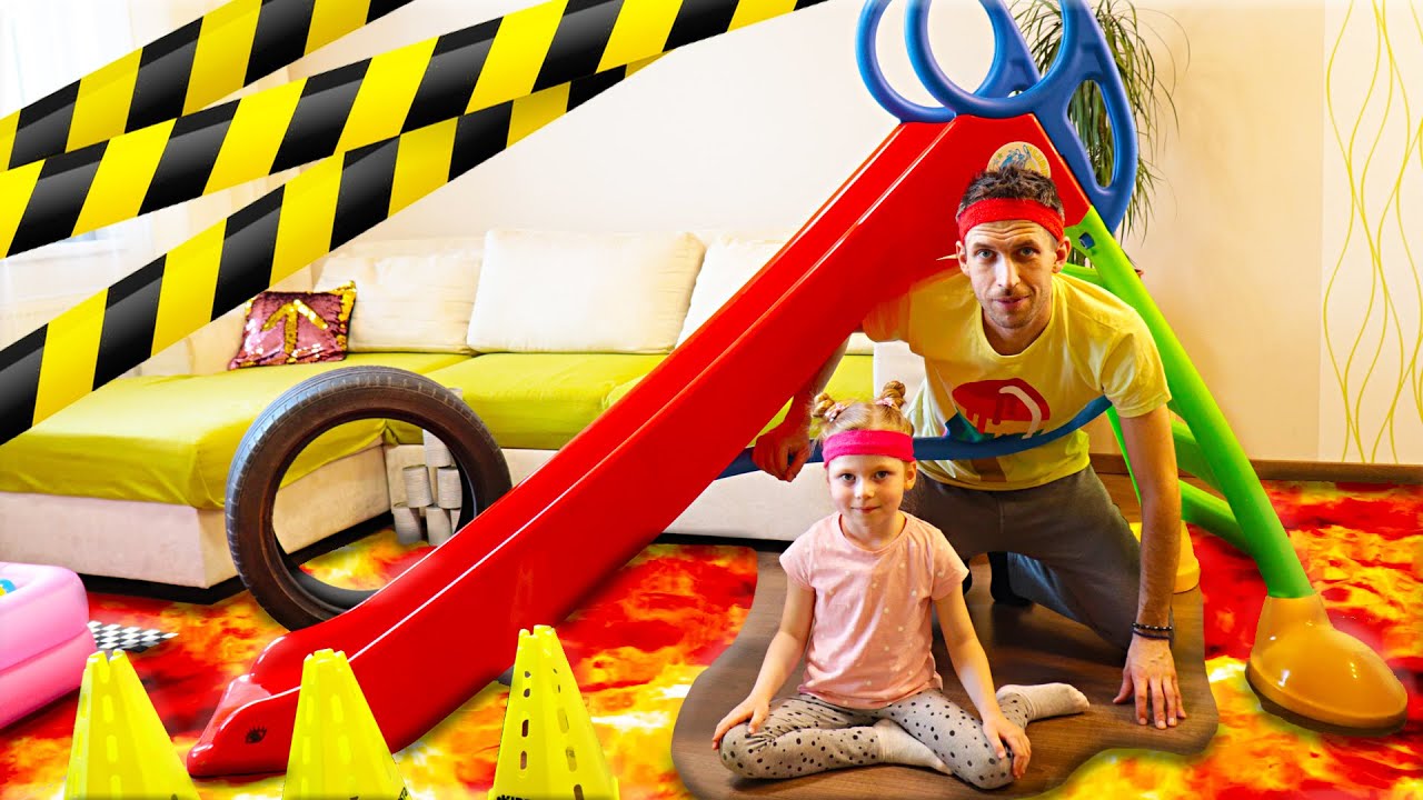 Playground in the living room The Floor is Lava Challenge YouTube