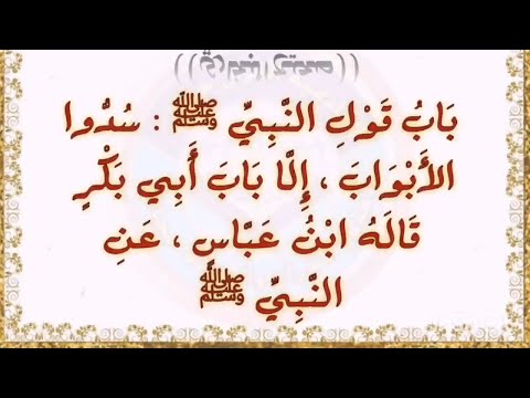 باب قول النبي ﷺ سدوا الأبواب إلا باب أبي بكر