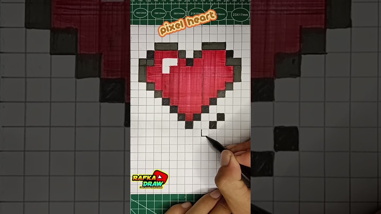 how to draw pixel heart