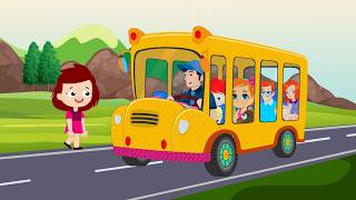 finger family song wheels bus goes round round kids songs
