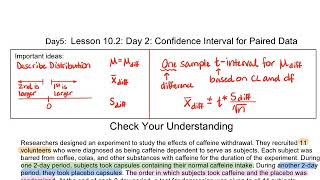 10.2 (TPSU6e) Comparing Two Means Paired Data