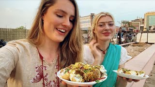 1st Time Eating Street Food In India🤭| Janya