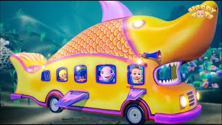 Wheels On The Bus | Shark Bus Version & Many More Nursery Rhymes For Kids - Happy Tots